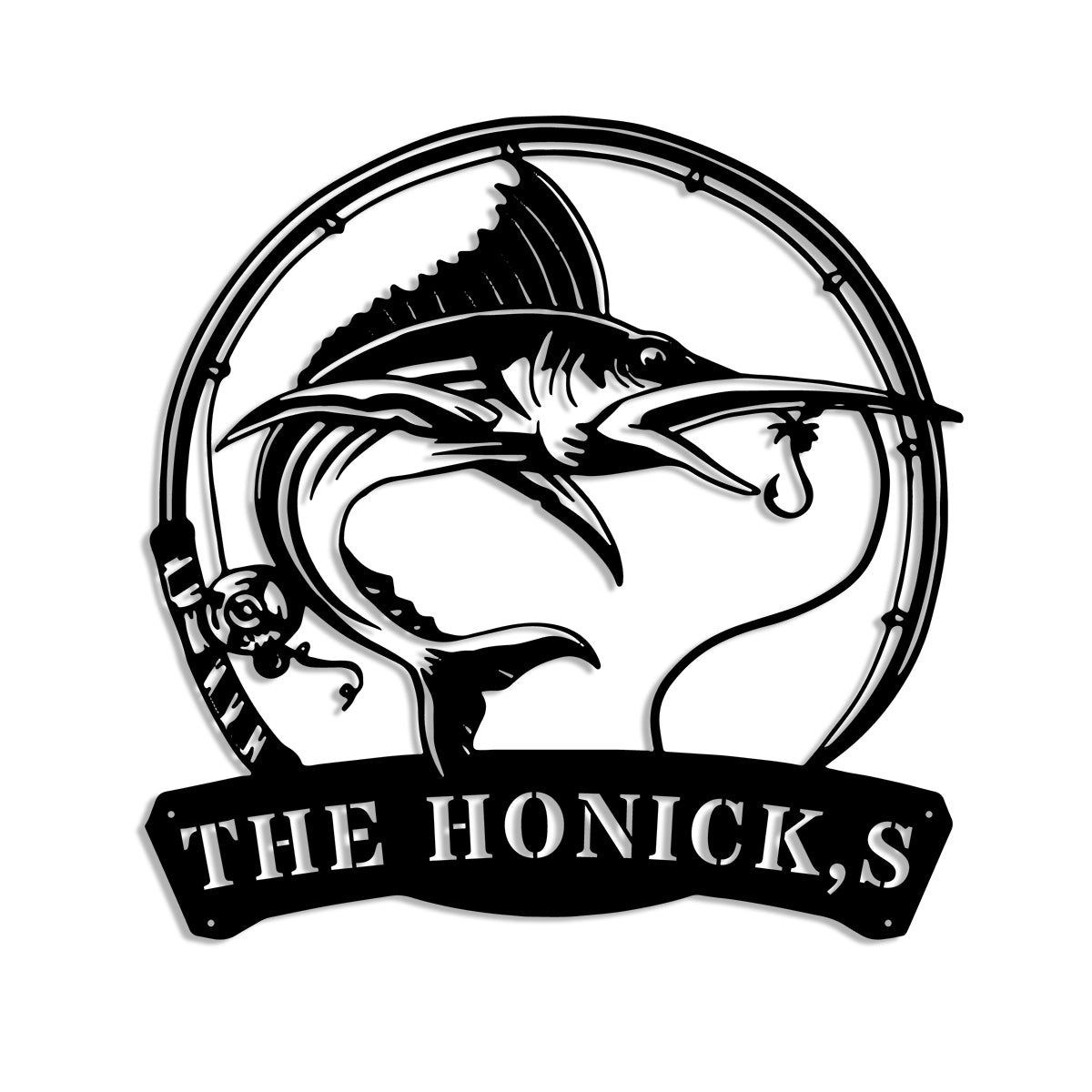 Choose Your Fish Monogram Metal Sign