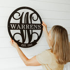 Personalized Family Name Metal Monogram