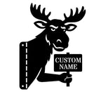 Custom Moose Metal Warning Sign