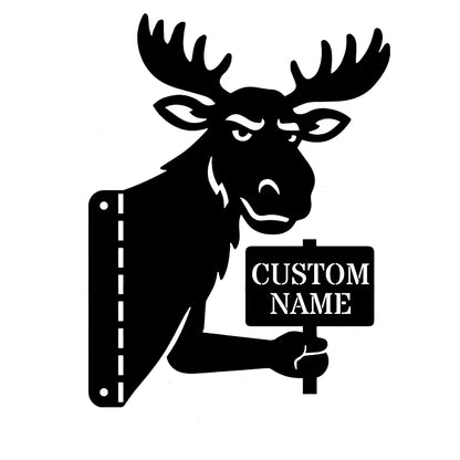 Custom Moose Metal Warning Sign