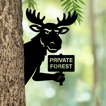 Custom Moose Metal Warning Sign