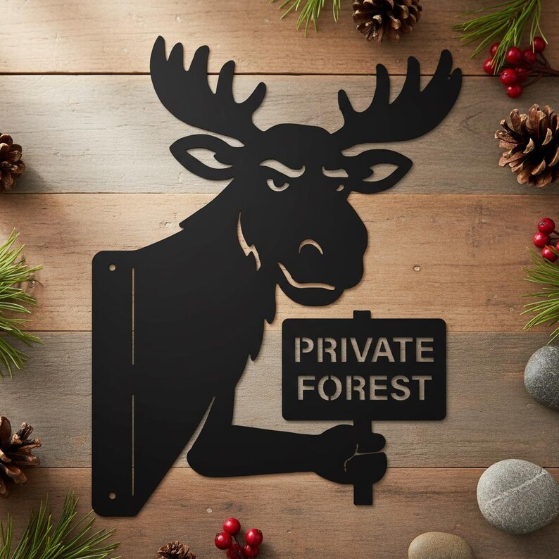 Custom Moose Metal Warning Sign