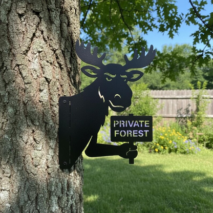 Custom Moose Metal Warning Sign