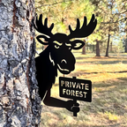 Custom Moose Metal Warning Sign