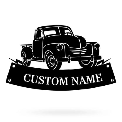 Custom Pickup Truck Metal Monogram