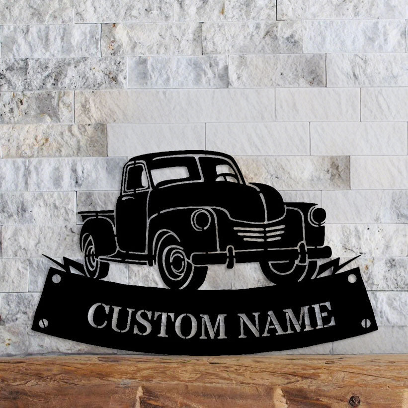 Custom Pickup Truck Metal Monogram
