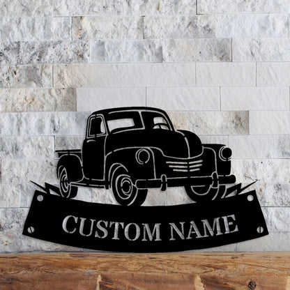 Custom Pickup Truck Metal Monogram