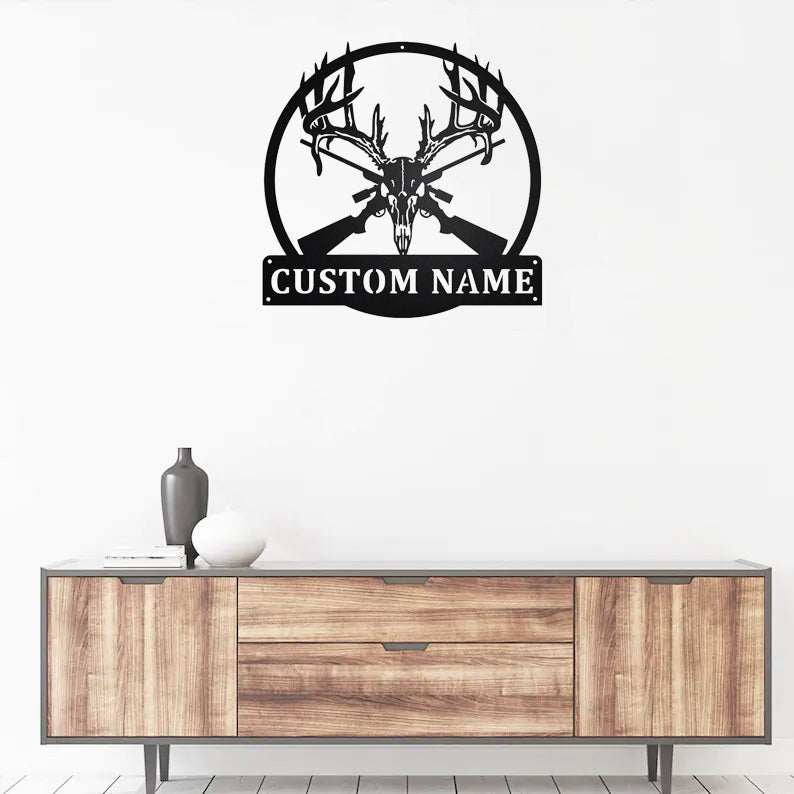 Custom Hunting Monogram Metal Sign