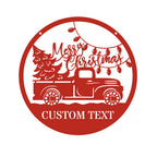 Old Christmas Truck Metal Sign