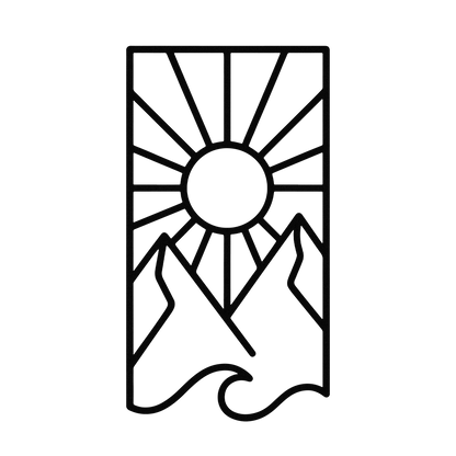 Vertical Sun Mountain Wave Metal Wall Art — design