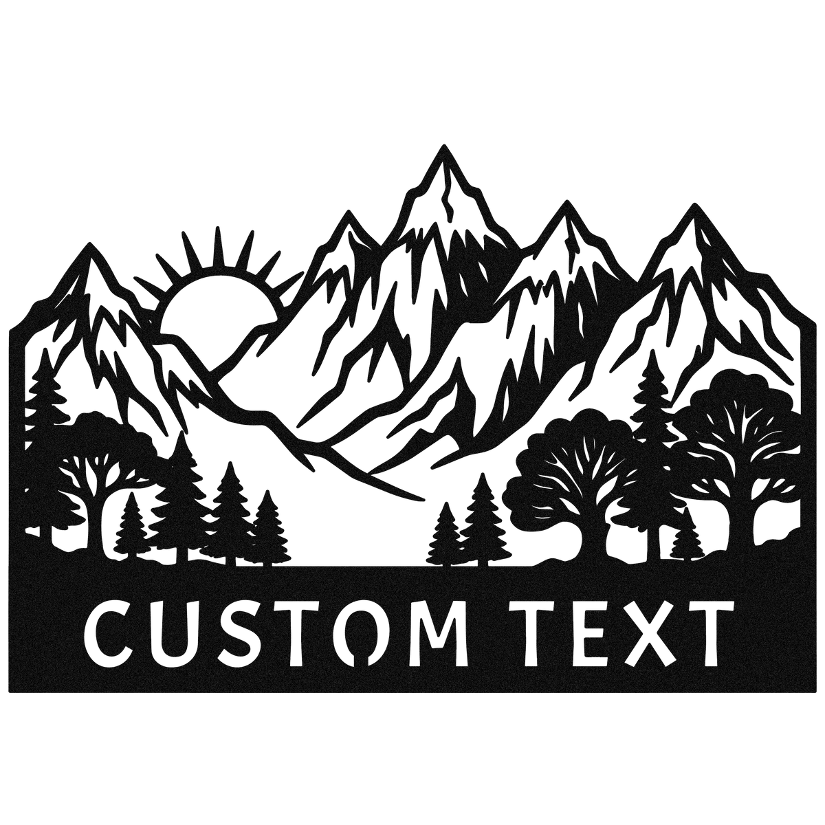 Custom Mountain Sunrise Forest Metal Sign — design