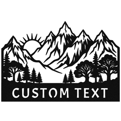 Custom Mountain Sunrise Forest Metal Sign — design