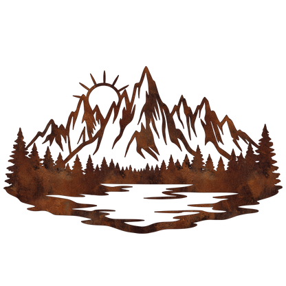 Mountain Lake Sunrise Metal Wall Art — design