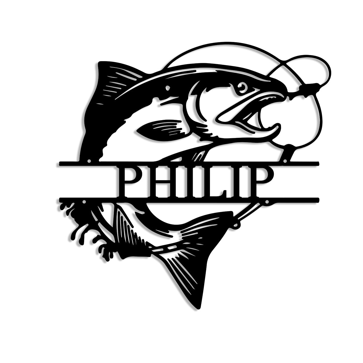 Choose Your Fish Monogram Metal Sign