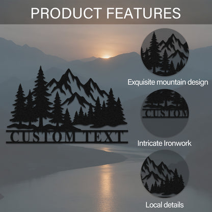 Custom Mountain Pine Forest Metal Sign — features