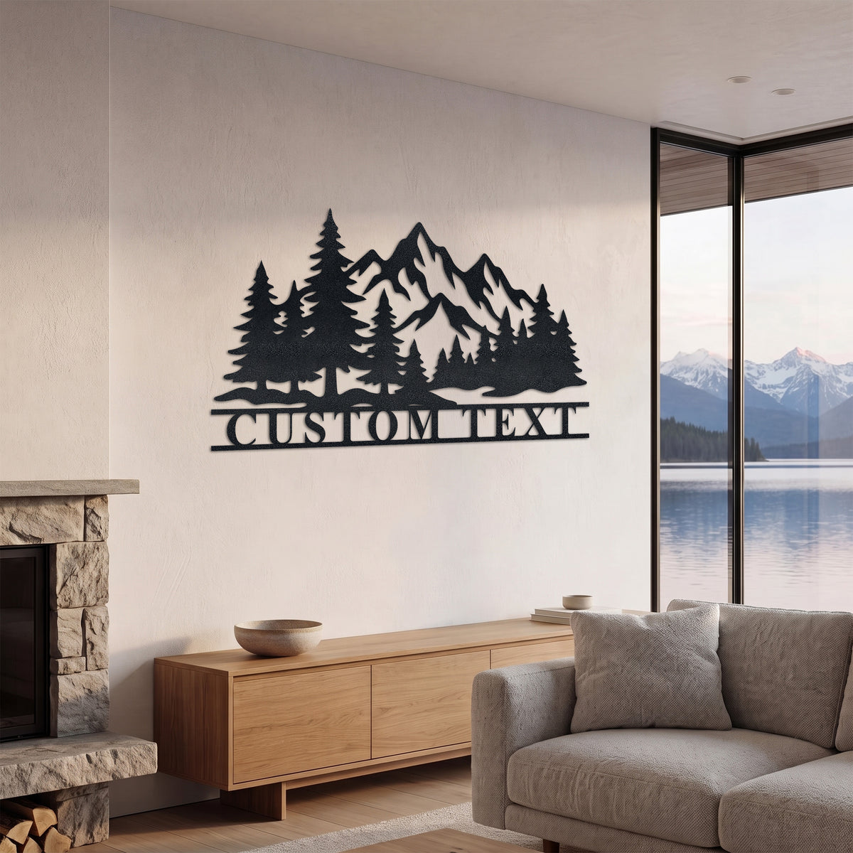 Custom Mountain Pine Forest Metal Sign — lifestyle
