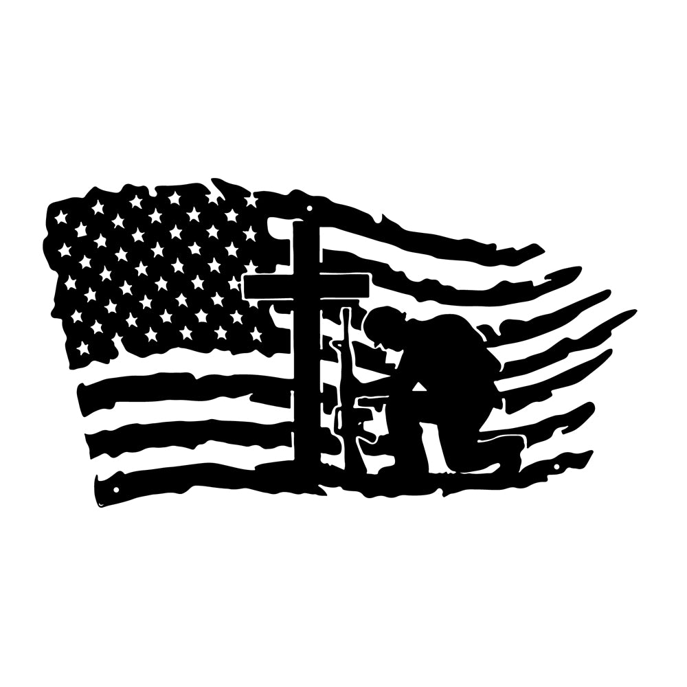 Memorial American Soldiers Metal Wall Decor