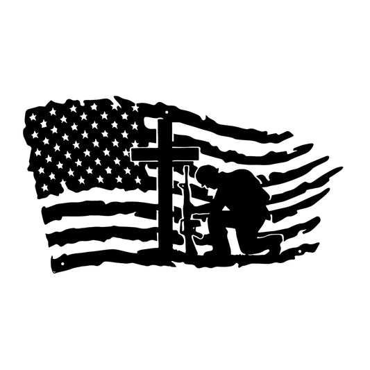 Memorial American Soldiers Metal Wall Decor