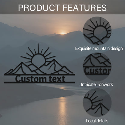 Mountain sunrise metal sign product features