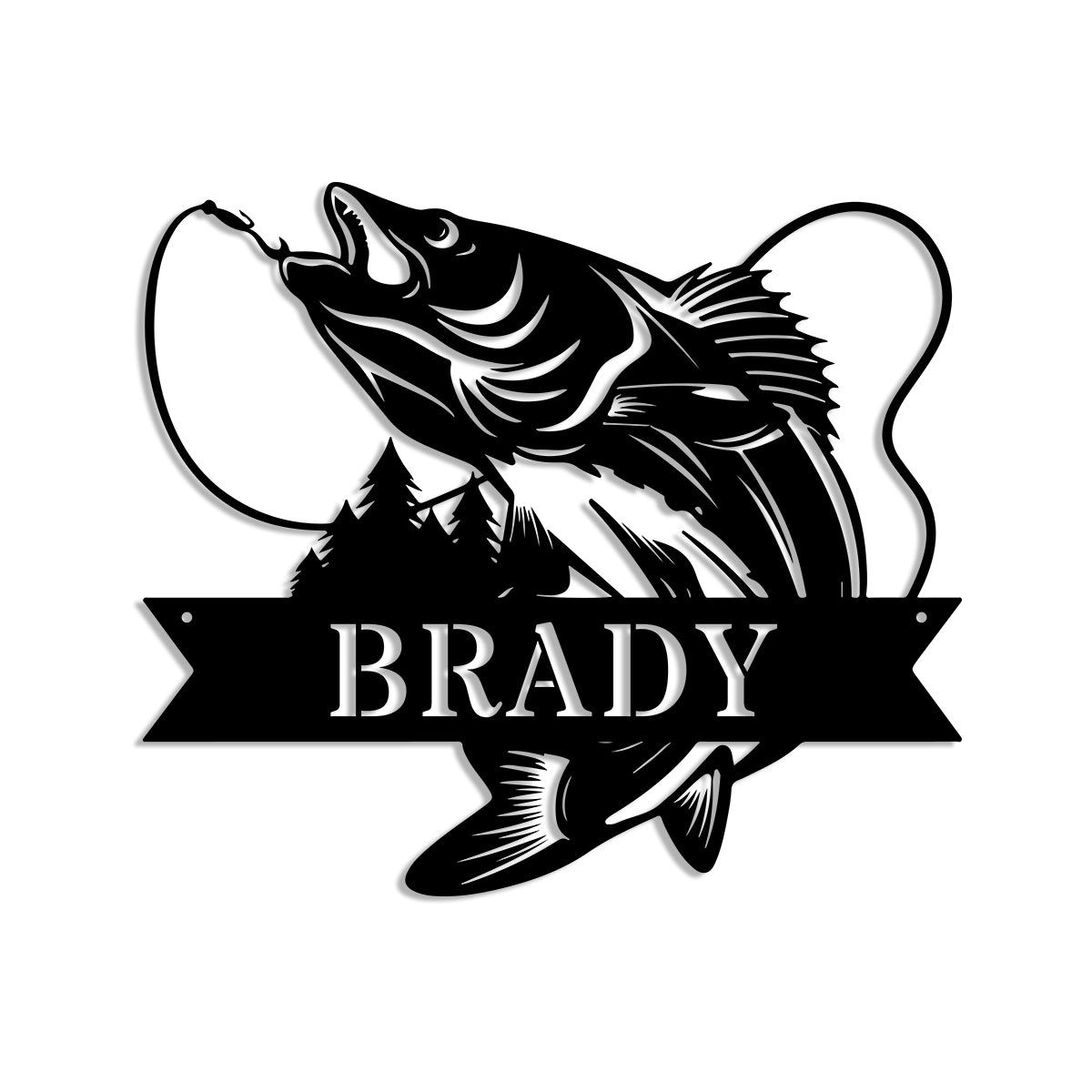 Choose Your Fish Monogram Metal Sign