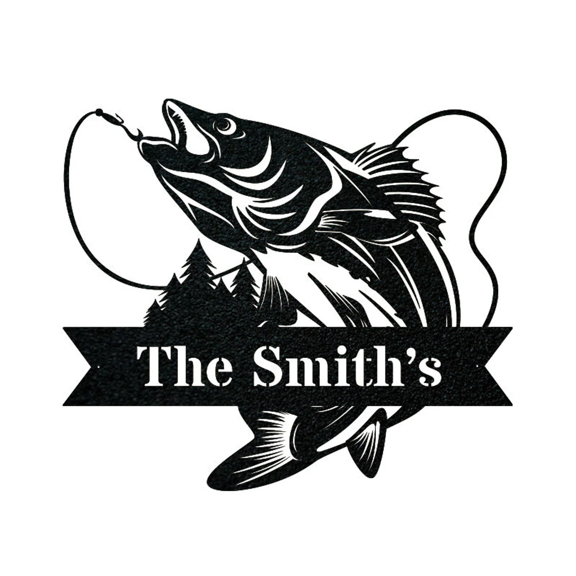 Choose Your Fish Monogram Metal Sign