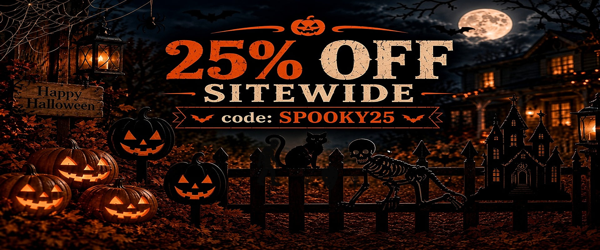 Halloween banner walking zombie desktop