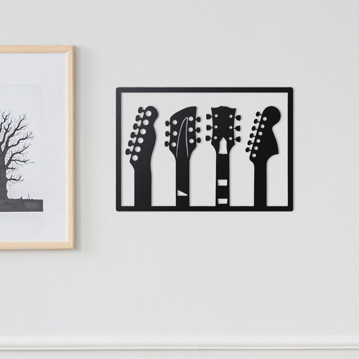 Guitar Metal Wall Art With LED Lights