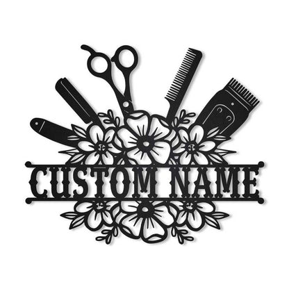 Personalized Hair Stylist Metal Sign Art With LED Lights