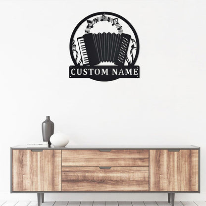 Personalized Accordion Metal Sign Art With LED Lights