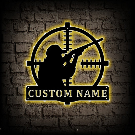 Personalized Shooting Sports Metal Wall Art With LED Lights