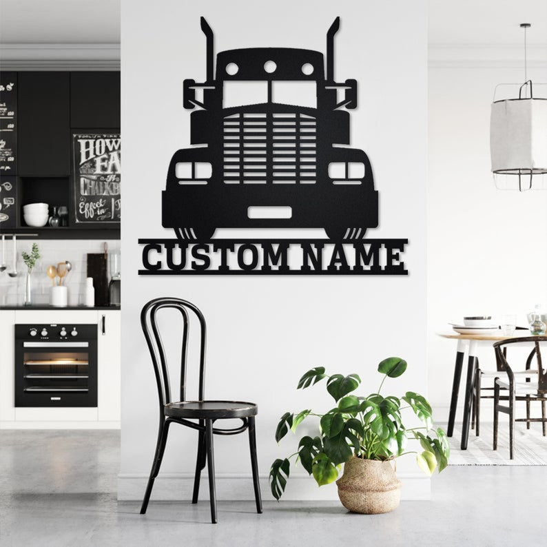 Custom Truck Car Metal Wall Art With LED Lights