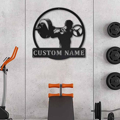 Personalized Power lifting Sport Monogram Metal Art With LED Lights