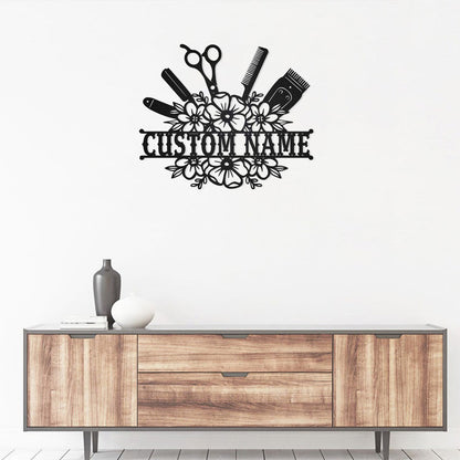 Personalized Hair Stylist Metal Sign Art With LED Lights