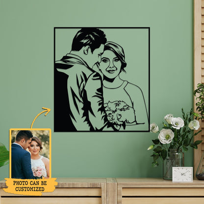 Personalized Portrait Metal Wall Art From Photo