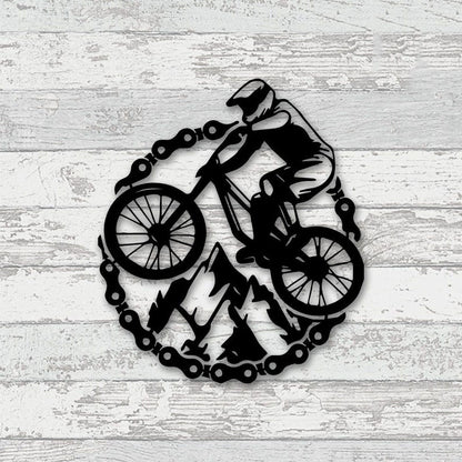 MTB Mountain Bike Metal Wall Art With LED Lights