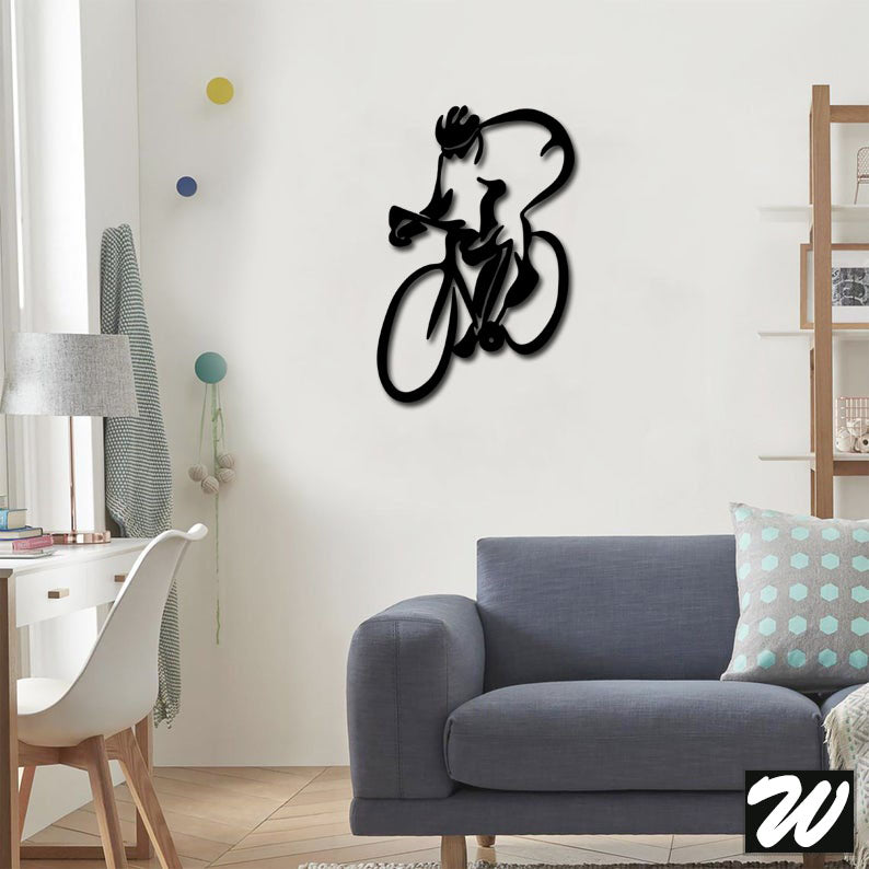 Road Bicycle Metal Wall Art With Led Lights