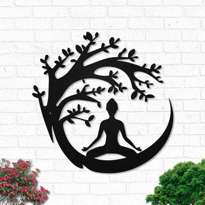 Buddha Tree Metal Wall Art With Led Lights