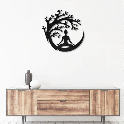 Buddha Tree Metal Wall Art With Led Lights