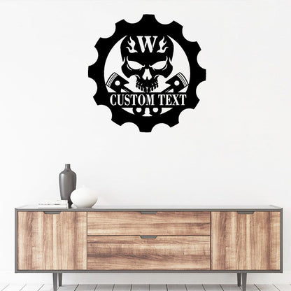 Custom Pistons And Gears Metal Wall Art With Led Lights