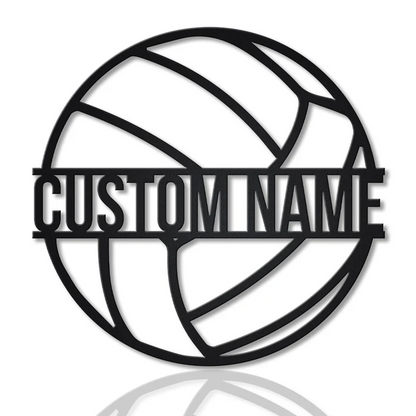 Personalized Volleyball Ball Metal Wall Art With LED Lights