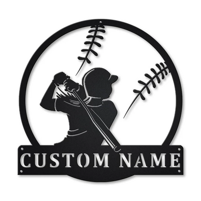 Personalized Softball Metal Wall Art With LED Lights