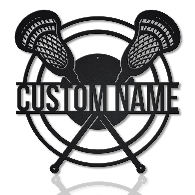 Personalized Lacrosse Sticks Metal Sign With LED Lights