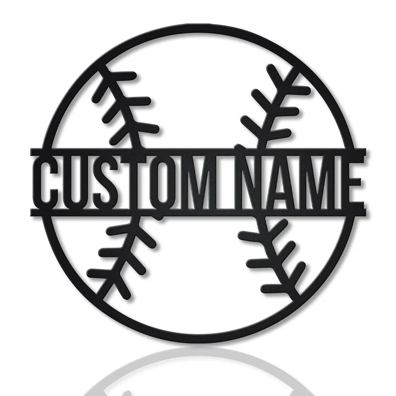 Custom Baseball Metal Sign With LED Lights