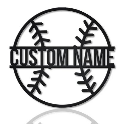 Custom Baseball Metal Sign With LED Lights