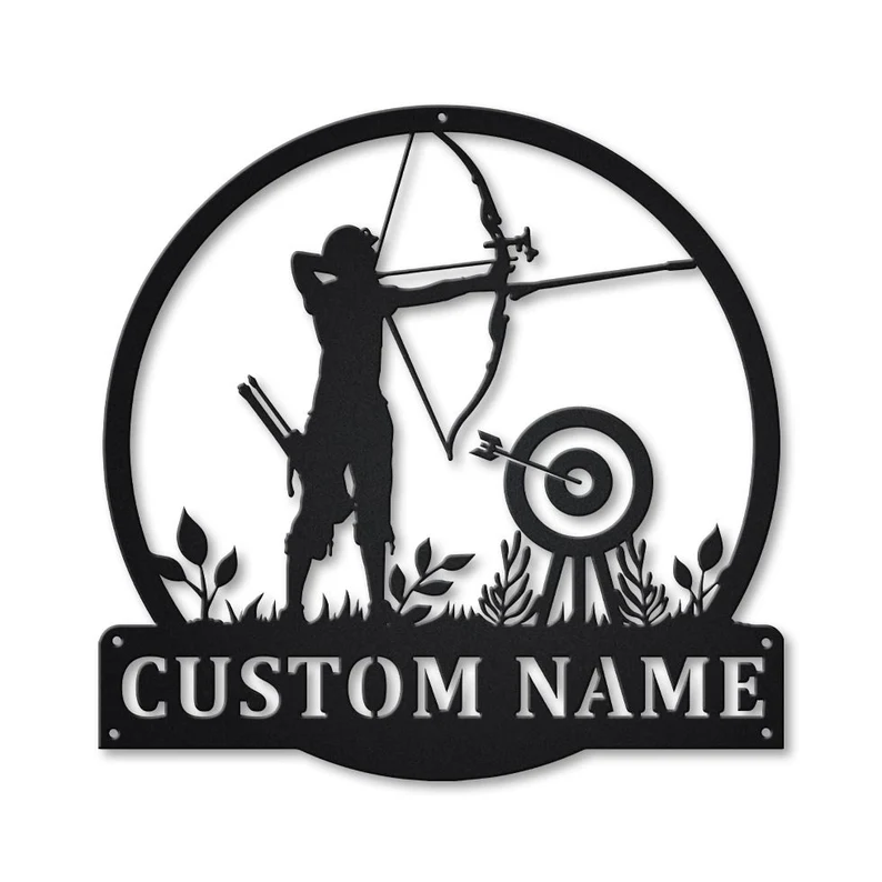 Custom Archery Sport Metal Sign With LED Lights