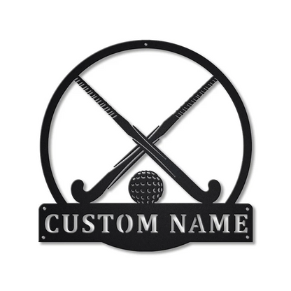 Personalized Field Hockey Sport Metal Sign With LED Lights