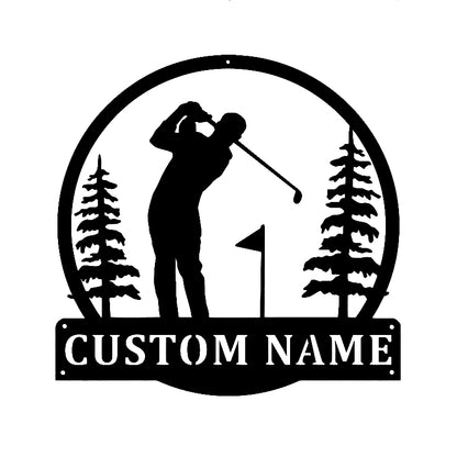 Custom Golf Metal Wall Art With LED Lights