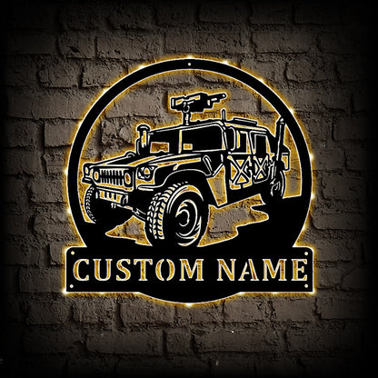 Personalized SUV Metal Wall Art With LED Lights