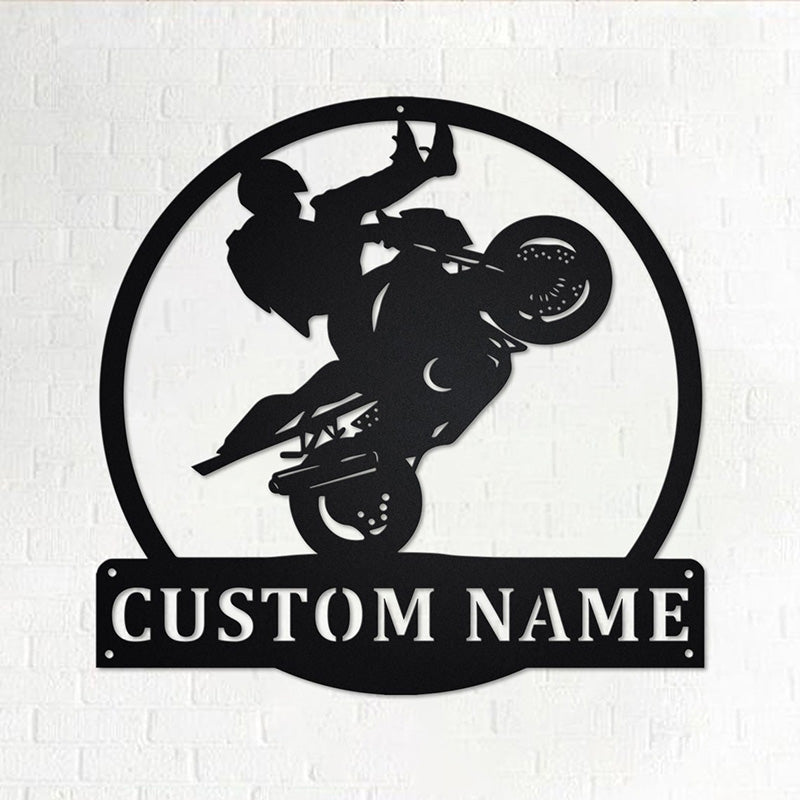 Personalized Biker Name Sign Decoration For Room With LED Lights