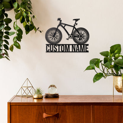 Personalized Mountain Bike Metal Wall Art With LED Lights